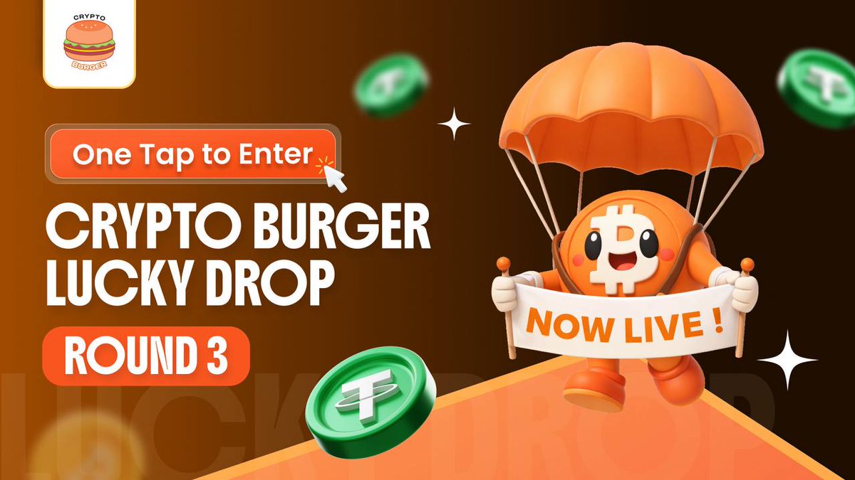 🍔 Crypto Burger Lucky Drop #3 is LIVE!

We’re back for another bite 👀

💰 50 USDT
🎯 5 Lucky Winners

One tap. One shot. That’s it. 

How to enter:
✅ Follow <a href="/CryptoBurgerBTC/">Crypto Burger</a>
🔁 Quote this tweet
💬 Comment 🍔 + your BSC wallet
👥 Tag 3 friends

Winners dropping soon 😏🔥

#USDT