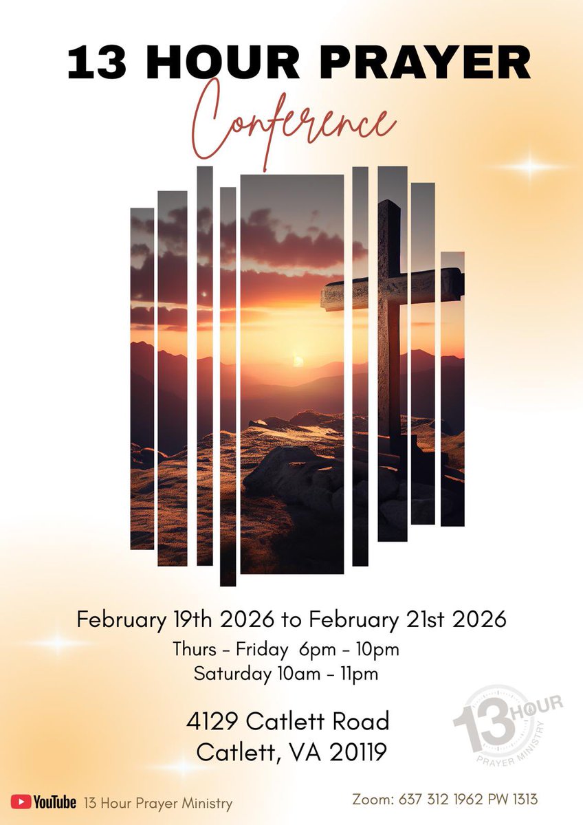 13HourPM's tweet photo. 13hourministries presents the 13 hour prayer conference from February 19th 2026 to 21st February 2026. 🙏

#gospel  #13hourministry #prayer #conference #prayerconference https://t.co/ILqwWAaUFE