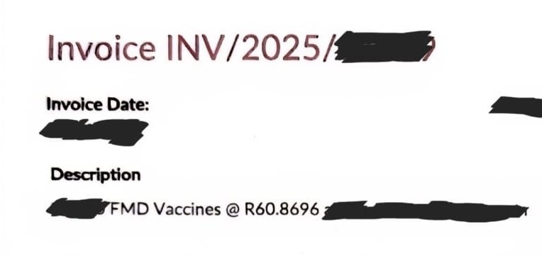 SA farmers pay R60.87 per dose for the FMD vax from Botswana.

Namibian farmers pay R16 for this same vax.

This means some BEE contractor is making <300% profit per dose, 30M cattle.

Our private sector can supply vaxxes to farmers at R10, but Steenhuisen blocks them.