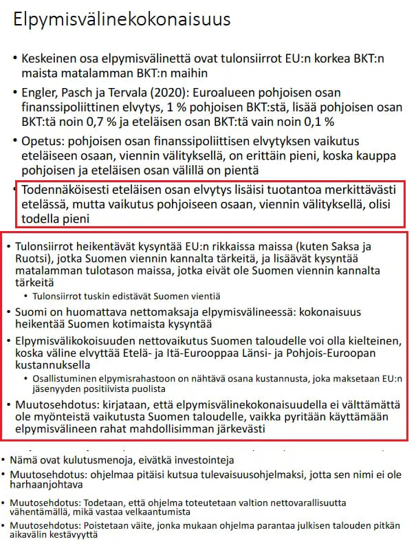 2020 eduskunnan valtiovarainvaliokunta käsittely surullisenkuuluisaa EU:n elpymisrahastoa. 

Helsingin yliopiston Tervalan asiantuntijalausunto valiokunnalle. Löytyy kokonaisuudessaan linkin takaa.

Paketin huonous Suomelle oli tiedossa. Marinin hallitus ei siitä välittänyt.

Nyt