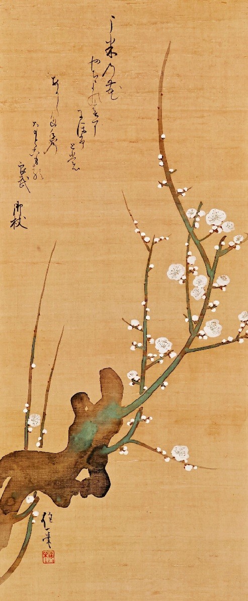 白梅図 2月に咲く花のひとつ、梅を題材にした作品をご紹介します。こちらは