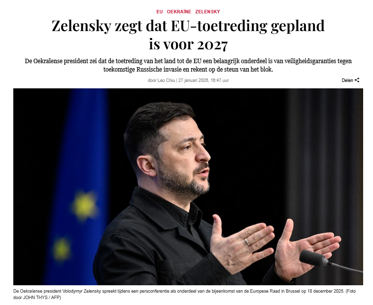 Miss_Royal73's tweet photo. Narco-Fúhrer #Zelensky zegt dat toetreding tot de #EU gepland staat voor 2027. Hij beweert dat de #toetreding van het land tot de EU een essentieel onderdeel is van de #veiligheidsgaranties voor vrede.
👉🏻https://t.co/p0LTRyN7Yb
Maar de toetreding van #Oekraïne tot de EU op 1 januari 2027 is onrealistisch, — aldus #Merz: 👇🏻
"Alle kandidaat-landen, inclusief Oekraïne, moeten voldoen aan de criteria van Kopenhagen. Dit proces duurt meestal jaren. We kunnen Oekraïne geleidelijk dichter bij de Europese Unie brengen, maar een dergelijke snelle toetreding is gewoon onmogelijk," zei de Blackrock kanselier.
Ach, #Rutte regelt vast wel "#inlegvelletje" 😎