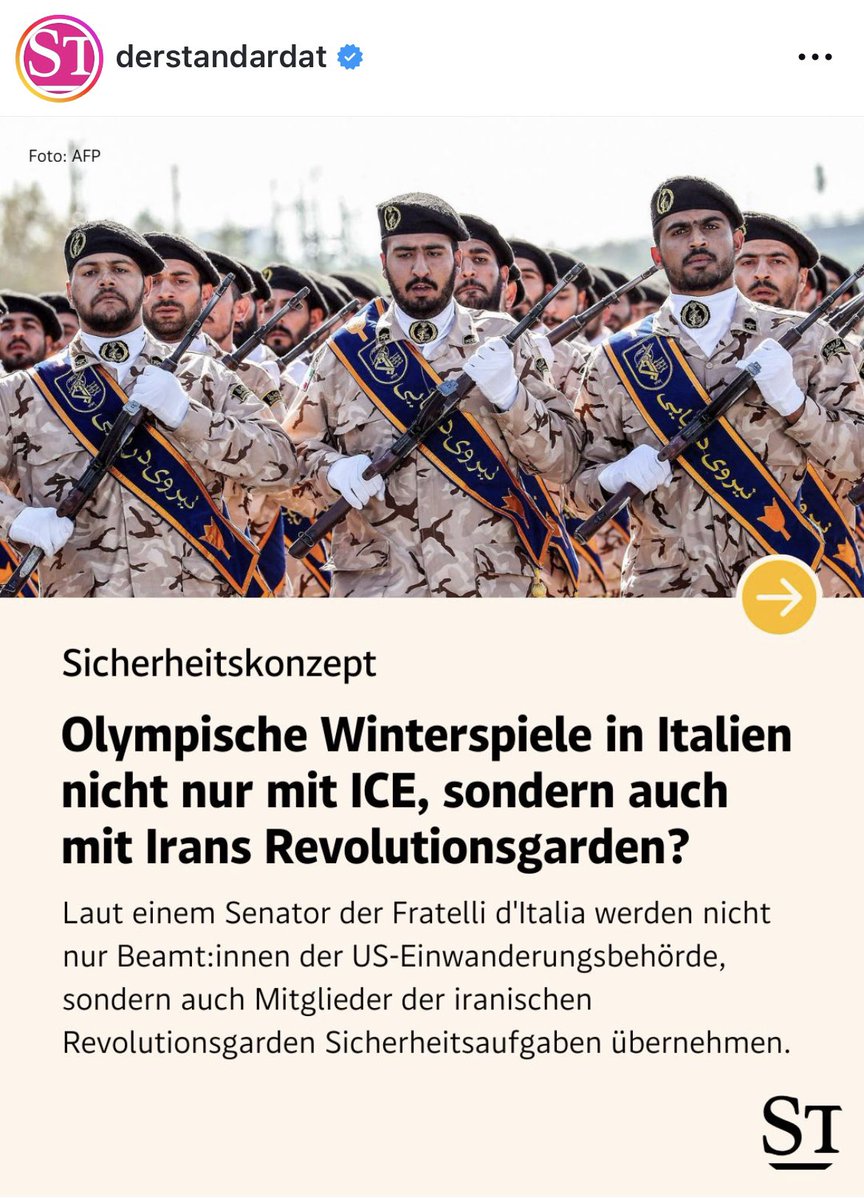 Emil_aut's tweet image. این خبر مال ۲ ساعت پیشه، من فالورای زیادی ندارم که بازتاب داشته باشه، زحمتشو بکشید.
گزارش Standard: روز سه‌شنبه، زمانی که حضور مأموران ICE در بازی‌های المپیک زمستانی به‌طور رسمی تأیید شد، یکی از نمایندگان اپوزیسیون با کنایه گفته بود که در این صورت احتمالاً نمایندگان سپاه پاسداران…