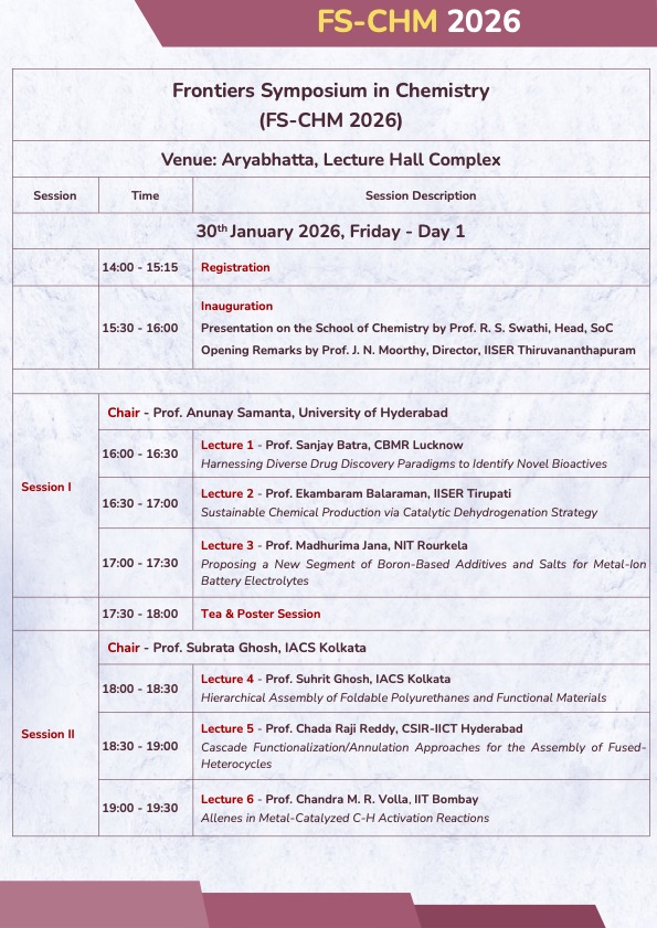 School of Chemistry IISER TVM tweet media