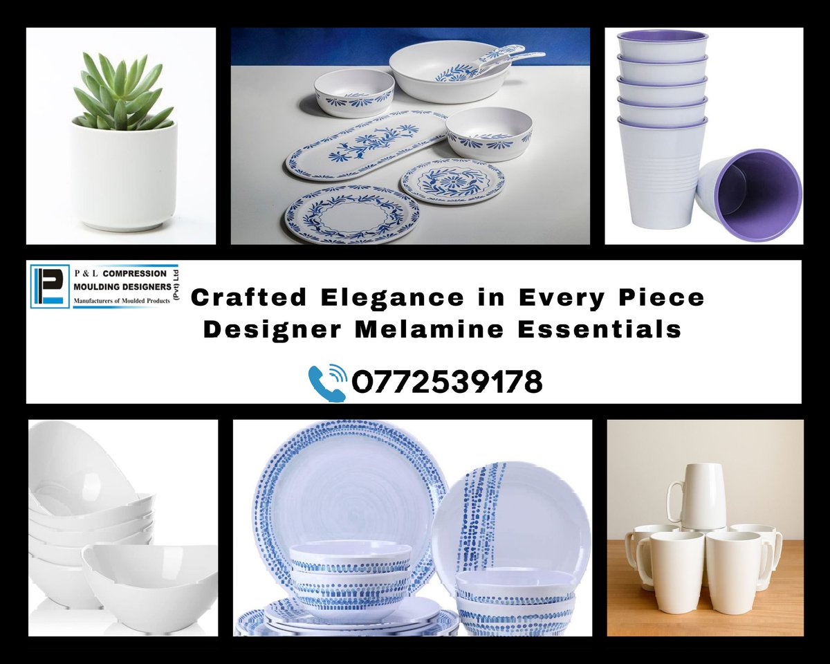 Compressio8398's tweet photo. Crafted to Impress. Designed to Last. Discover the elegance of melamine with P &amp; L Compression Moulding Designers  where every piece tells a story of style and durability. 📞 0772539178
#pandlcompressionmouldingdesigners 
#melaminedinnerset
#enteprenuer https://t.co/0NrTjvBDeC
