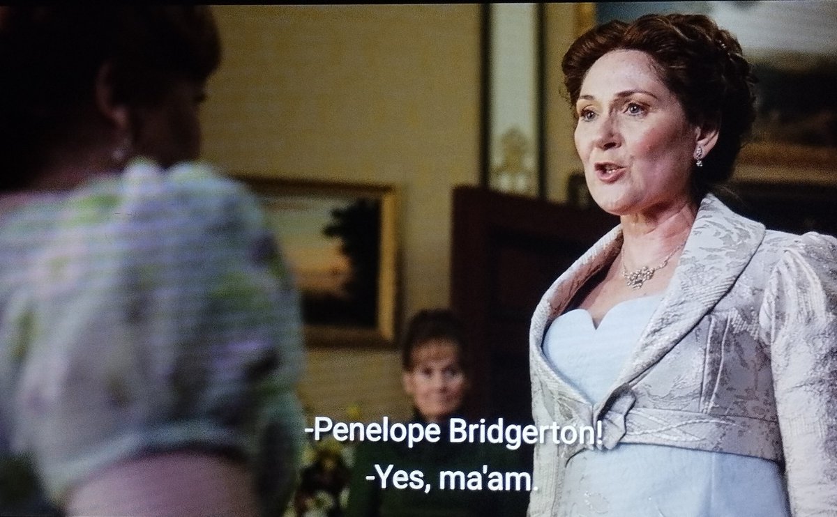 ximtorturedpoet's tweet image. Violet scolds Penelope the same way she scolds Colin in season 1 😭 #BridgertonSeason4