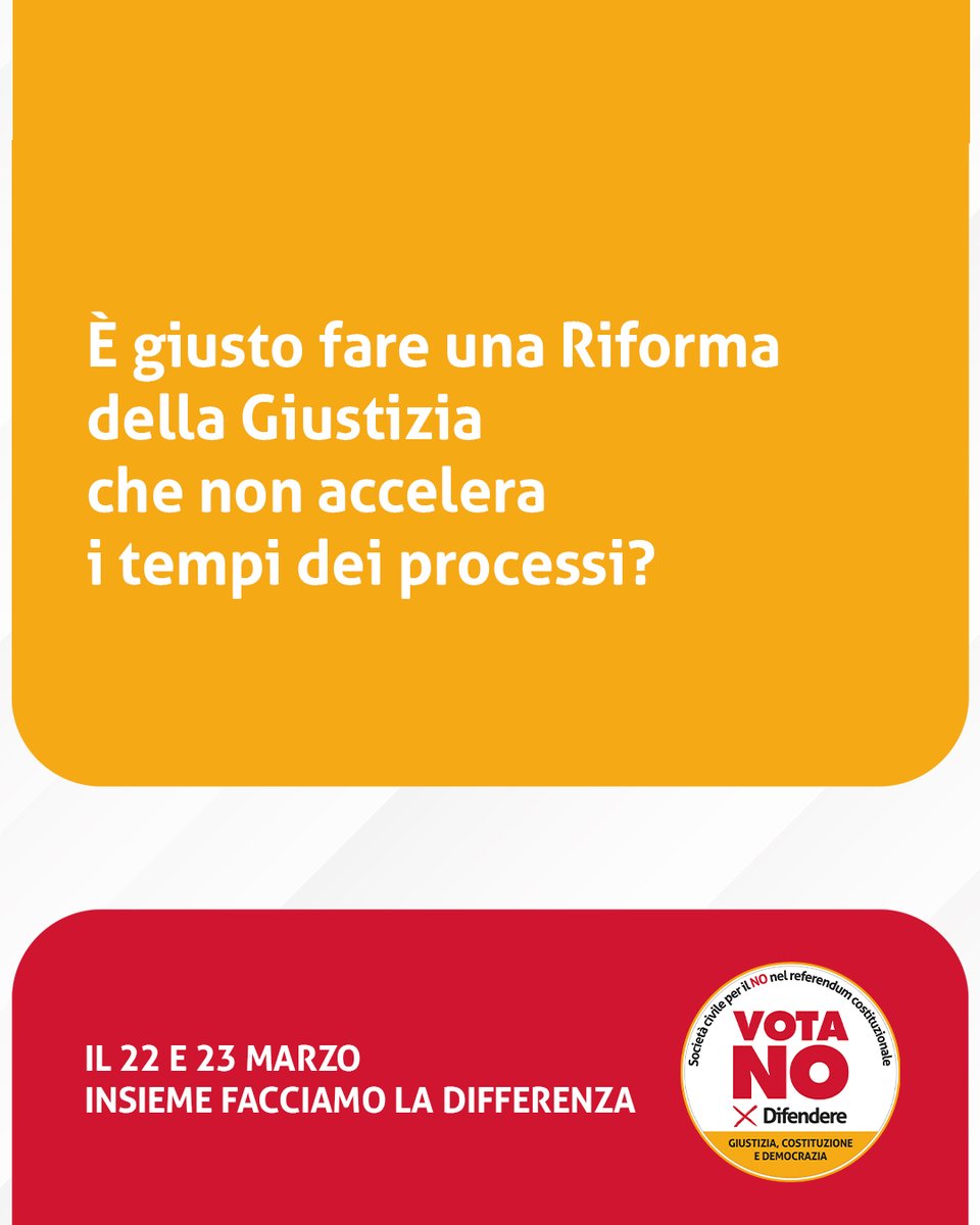 “È giusto fare una riforma della Giustizia che non accelera i tempi dei processi?”

La Legge Meloni/Nordio non riduce i tempi dei processi. Non aumenta il personale e non regolarizza i precari. Non rafforza le garanzie. Non assicura la rieducazione del condannato né la certezza