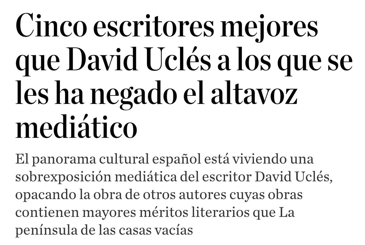 Me gustaría dejar esto muy claro: Ni yo soy mejor escritor que nadie, ni nadie me ha negado el altavoz mediático.

Agradezco las alabanzas hacia mi literatura por parte de El Debate, pero no me gusta que hayan utilizado mi nombre para atacar a un compañero de oficio. 

Desde hace