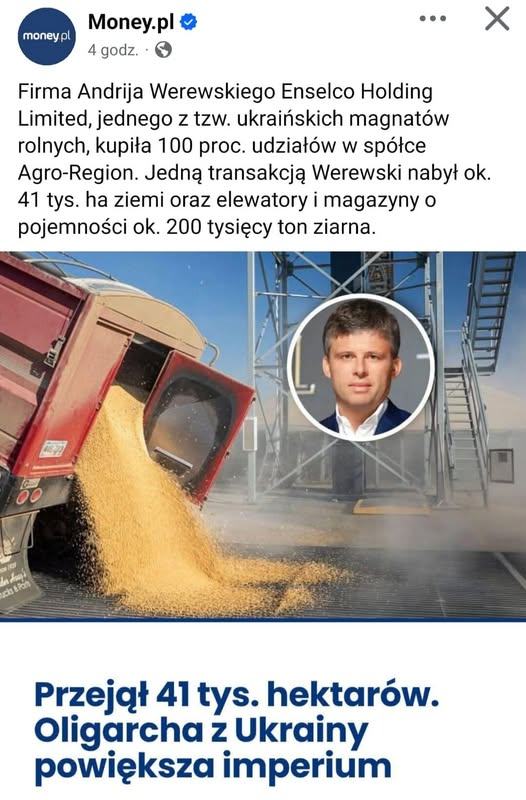 Ukraińcy otrzymali za rządów #PiS od Polskich podatników miliardy i teraz wykupują Polskę.
Nikt nie sprawdza że to są pieniądze z korupcji na Ukraina?
Czyja będzie Polska? Ukraińców?