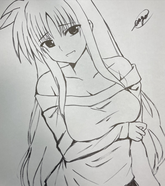 皺ってる色紙で筆ペン描きフェイトさん。楽しいけどムズい・・・
鉛筆下書きを綺麗に消さないと汚い… 