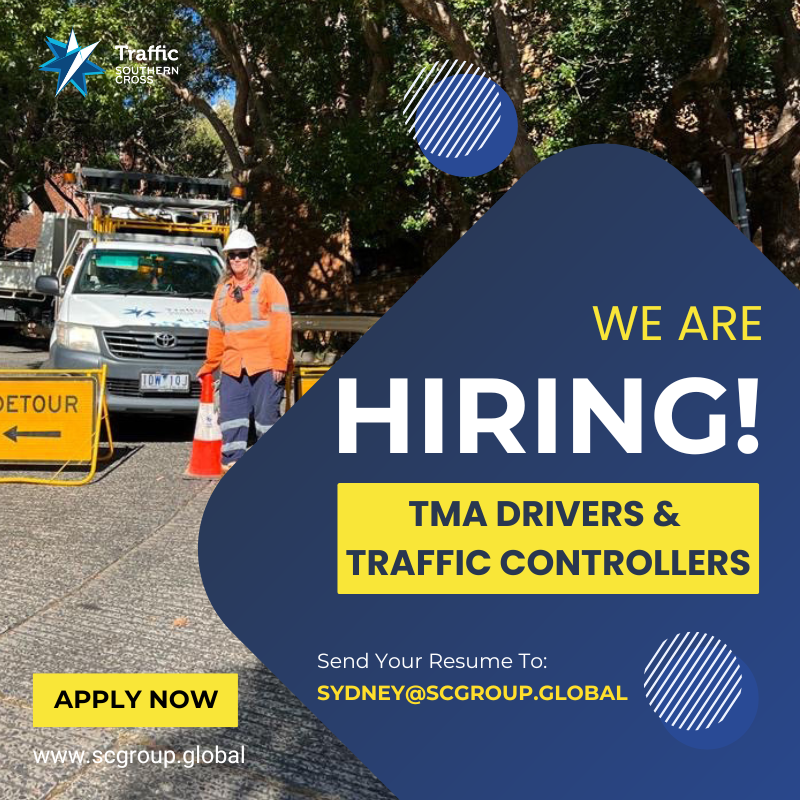 SCGroupTM's tweet photo. #SouthernCrossTraffic is seeking experienced TMA Drivers &amp; Traffic Controllers to join our Sydney team.
Applicants must have:
1. Valid Drivers Licence
2. 1+ years Traffic Control experience
3. Ability to do asphalting jobs &amp; lane closures https://t.co/PIZxViok17