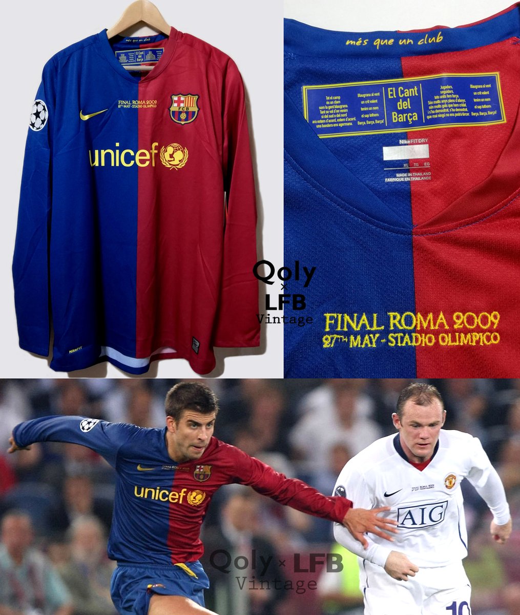 新品/訳あり】 🇪🇸バルセロナ 2008-09 Nike ホーム長袖 CL決勝仕様