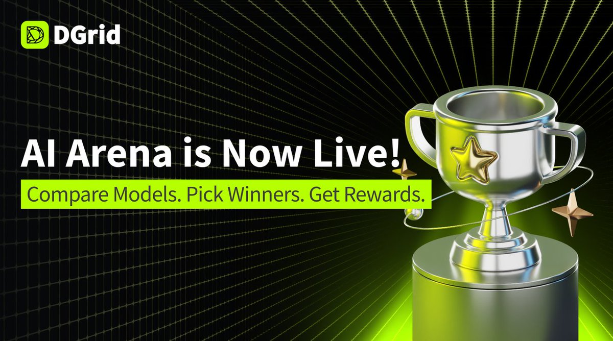 dgrid_ai's tweet image. 🏆 DGrid AI Arena is Now Live! Compare, Vote &amp;amp; Earn 
dgrid.ai/arena?code=EL6…

This isn't just testing — it's an anonymous, community-driven arena where AI models compete based purely on their outputs. You'll see only "Model A" vs "Model B" — no labels, just pure performance. Your…