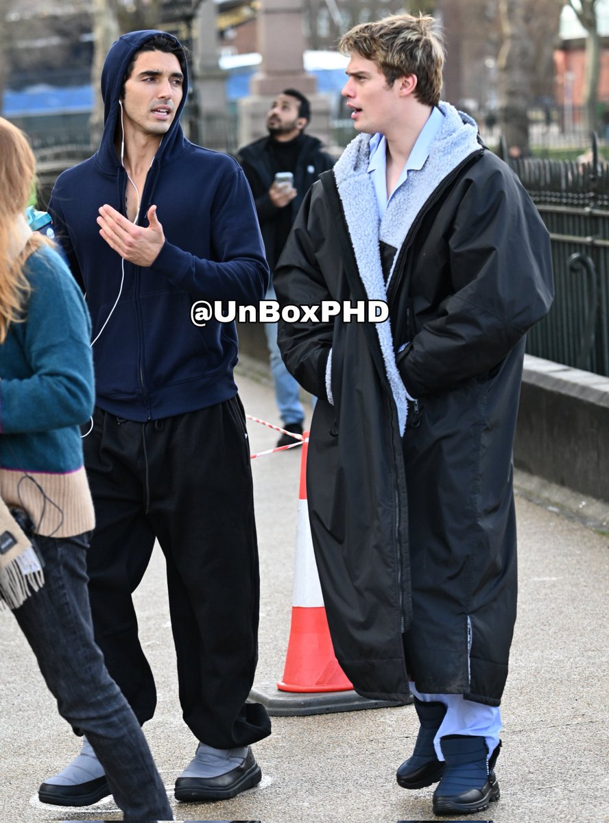 teamtaynick's tweet photo. Taylor Zakhar Perez and Nicholas Galitzine on the ‘Red, White &amp; Royal Wedding’ set! 

Via @UnBoxPHD https://t.co/j24hIIyIuA