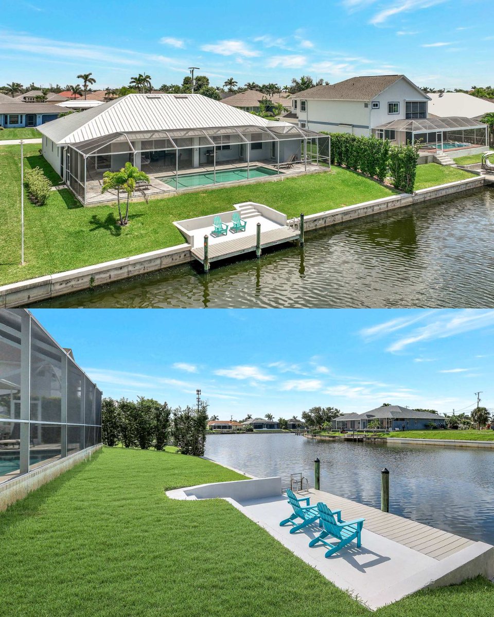 seabim's tweet image. Bright, airy, and oh-so-inviting, explore Villa Nardemka. 🏡
3 bedrooms, 3 baths, an office… and yes, an oversized pool with southern sun all day.

Dock + Gulf access = adventure whenever you want. 🚤

Book now: seabim.com/nardemka

#CapeCoral #Florida #vacationrental