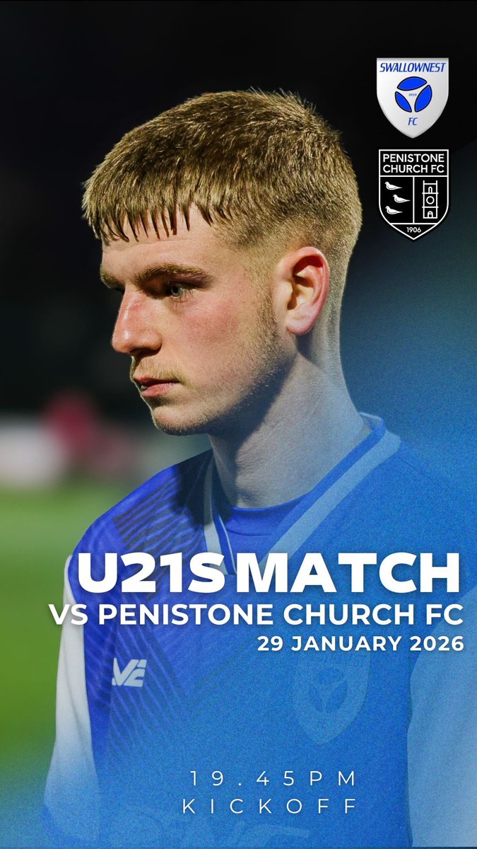 Our U21s are back under the lights tonight, aiming to build on the momentum from their last victory.

Head down to the Swall Siro and support the lads as they face <a href="/pcfc1906/">Penistone Church FC</a> U21s.

See you there 💙