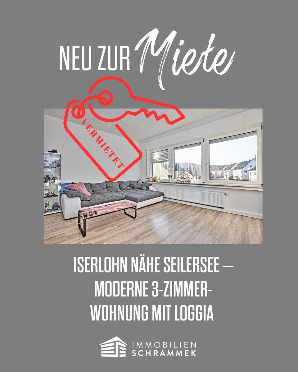 ✅ VERMIETET! ISERLOHN NÄHE SEILERSEE – MODERNE 3-ZIMMER-WOHNUNG MIT LOGGIA UND STELLPLATZ

Immobilien Schrammek
Mail 💻 : info@immobilien-schrammek.de
 
#iserlohn #hemer #ausgezeichneterMakler #immobilieniserlohn #immobilienschrammek  #immobilienhemer #immobilienmakler