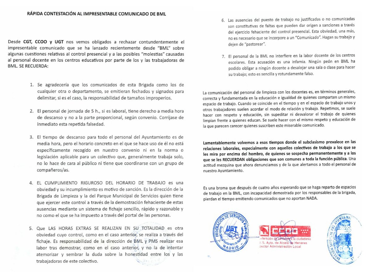 CGT Ayto Alcalá tweet media