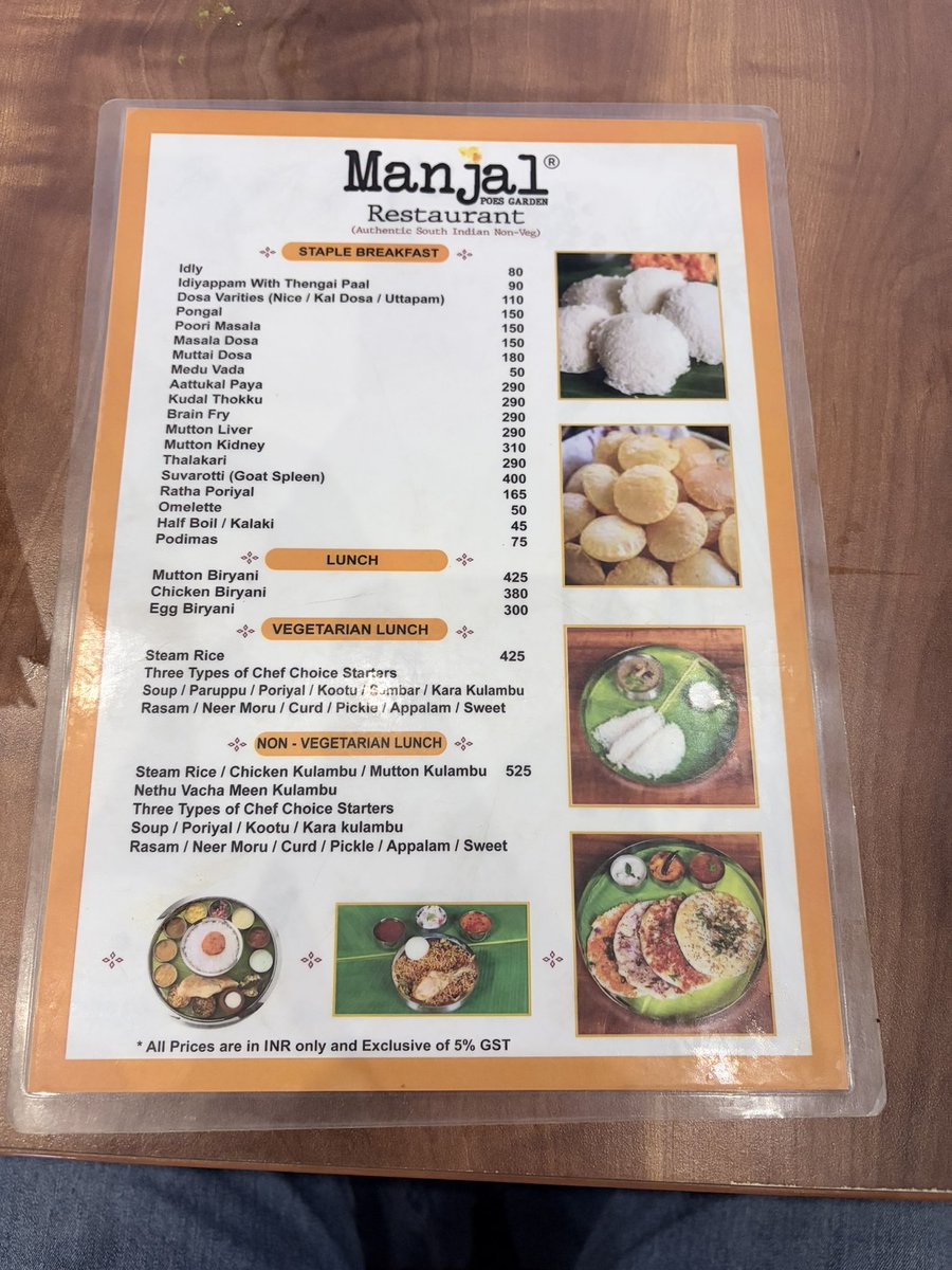 HaseebDrabu's tweet photo. Now that is what you call a “live menu” at Manjal, Chennai. Starts with Solidarity with the Subaltern: Spleen, Brain, Offal, Liver, Kidney, Head &amp;  Trotters. Followed by Mutton, Chicken, Prawn &amp; Fish! The eclectic flavours of Tamil Nadu in full glory. Must visit when in Chennai. https://t.co/J0aFDtNghN