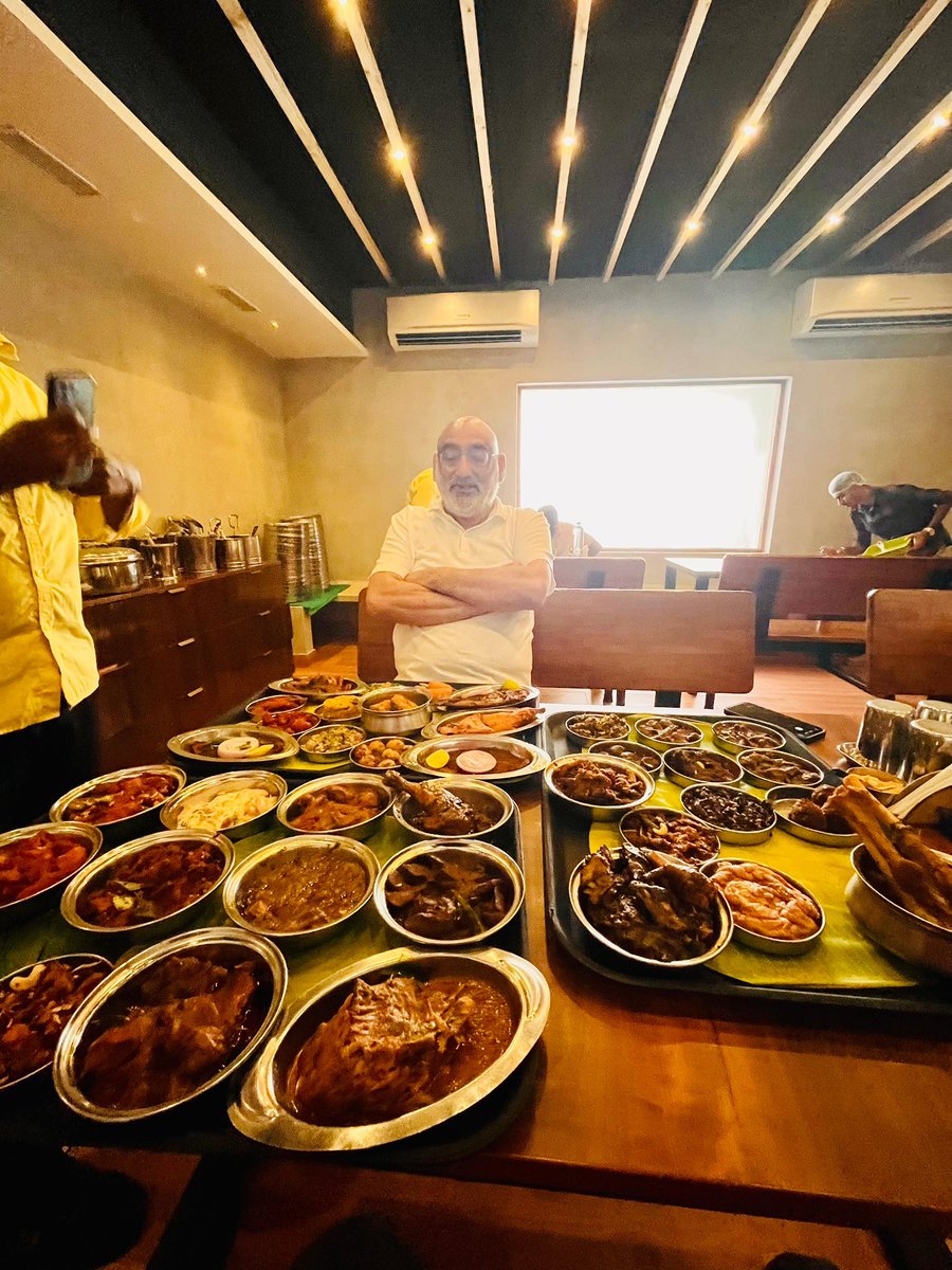 HaseebDrabu's tweet photo. Now that is what you call a “live menu” at Manjal, Chennai. Starts with Solidarity with the Subaltern: Spleen, Brain, Offal, Liver, Kidney, Head &amp;  Trotters. Followed by Mutton, Chicken, Prawn &amp; Fish! The eclectic flavours of Tamil Nadu in full glory. Must visit when in Chennai. https://t.co/J0aFDtNghN