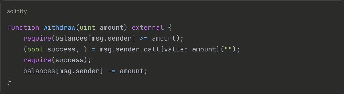 0x_null_dev's tweet image. Seen this bug in production more than once. Do u see an issue here? how would u fix it?