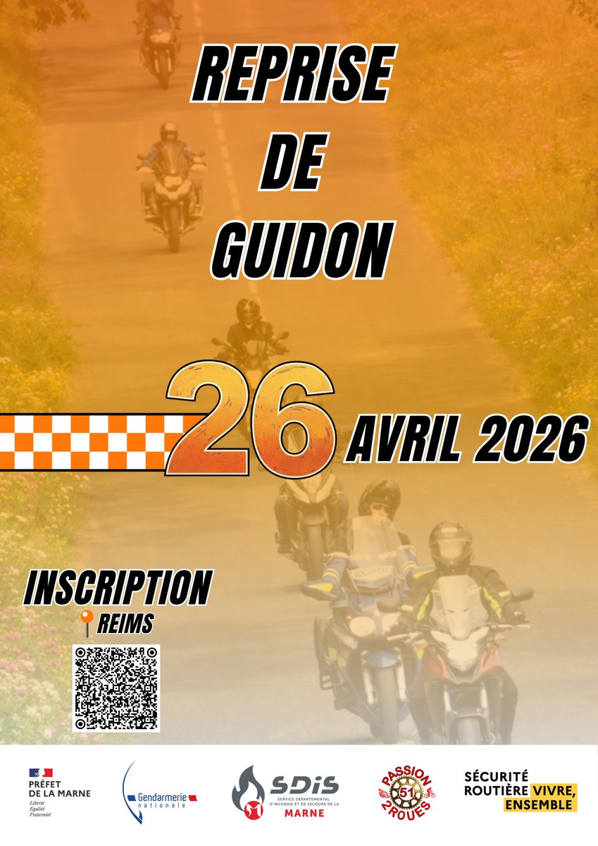 Image de Préfet de la Marne - 🏍️ #SécuritéRoutière | Journée “Reprise de guidon” 2026

La Préfecture de la Marne vous donne rende