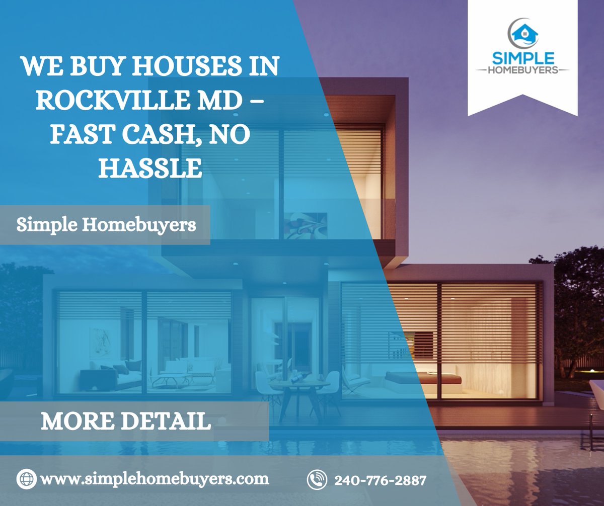 🏡 We Buy Houses Rockville MD – Fast Cash, No Hassle
Looking to sell your home without the stress of repairs, showings, or long waiting periods?

No agent fees.
No commissions.
No surprises.

📲 DM us or tap the link in bio to get started.
simplehomebuyers.com/sell-house-fas…