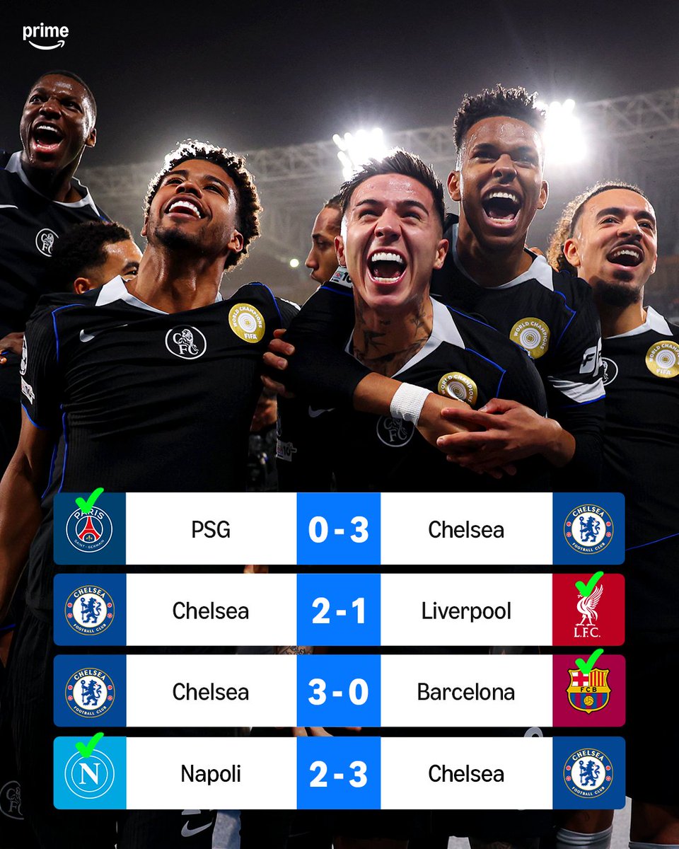🔵 In the last seven months, Chelsea have beaten: 

🇪🇺 French and European champions ✅
🏴󠁧󠁢󠁥󠁮󠁧󠁿 English champions ✅
🇪🇸 Spanish champions ✅
🇮🇹 Italian champions ✅🆕