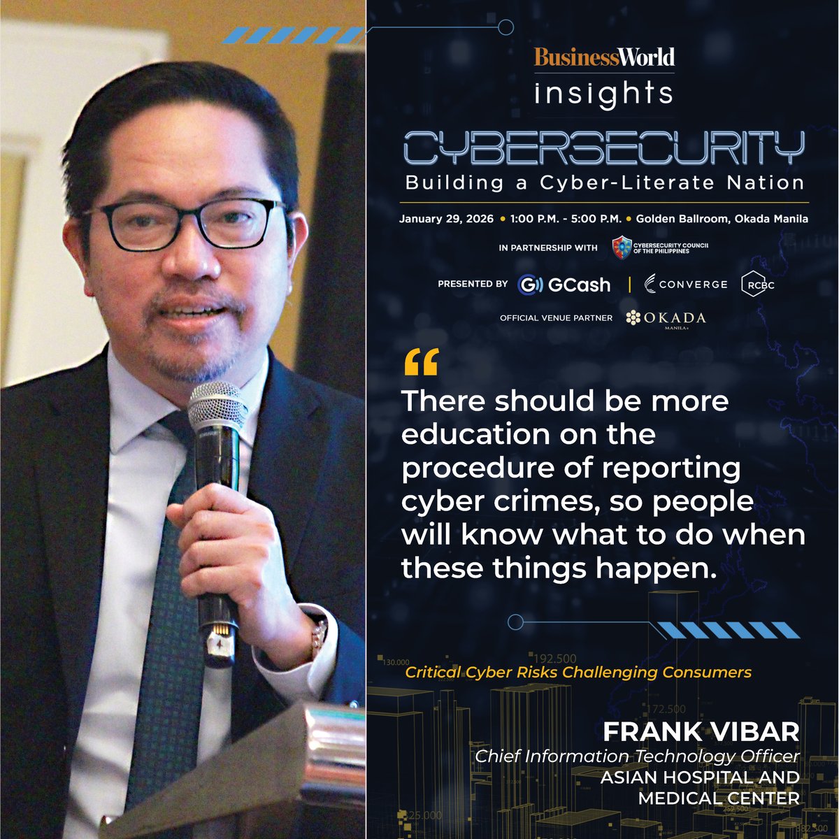 bworldph's tweet image. Asian Hospital and Medical Center Chief Information Technology Officer Frank Vibar calls for a stronger cyber crime reporting.

#BusinessWorldInsights #Cybersecurity #CyberSafePhilippines