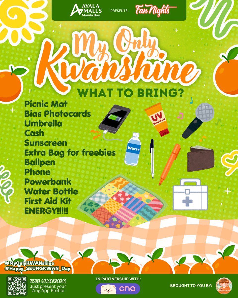 [D-2] Excited na ba ang lahat for #MyOnlyKWANshine? ✨

But before we skip to the good part, please take note of the following reminders to ensure everyone’s safety and a smooth-sailing event. 🗓️

See you there!

#FanNightsAtAMManilaBay