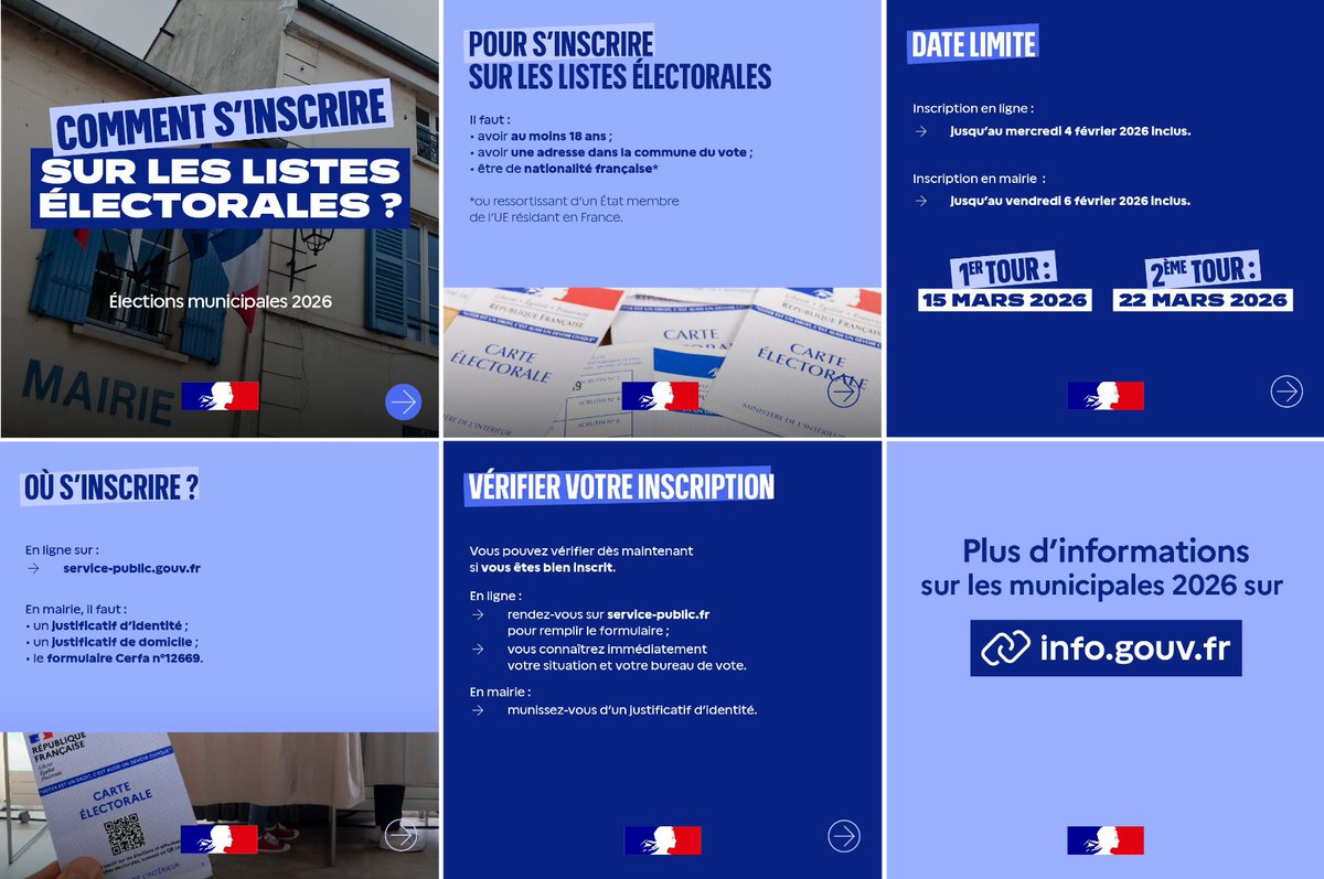 Image de Préfet de la région Provence-Alpes-Côte d'Azur - #Municipales2026 🗳️| Plus que quelques jours pour vous inscrire sur les listes électorales !

Pour 