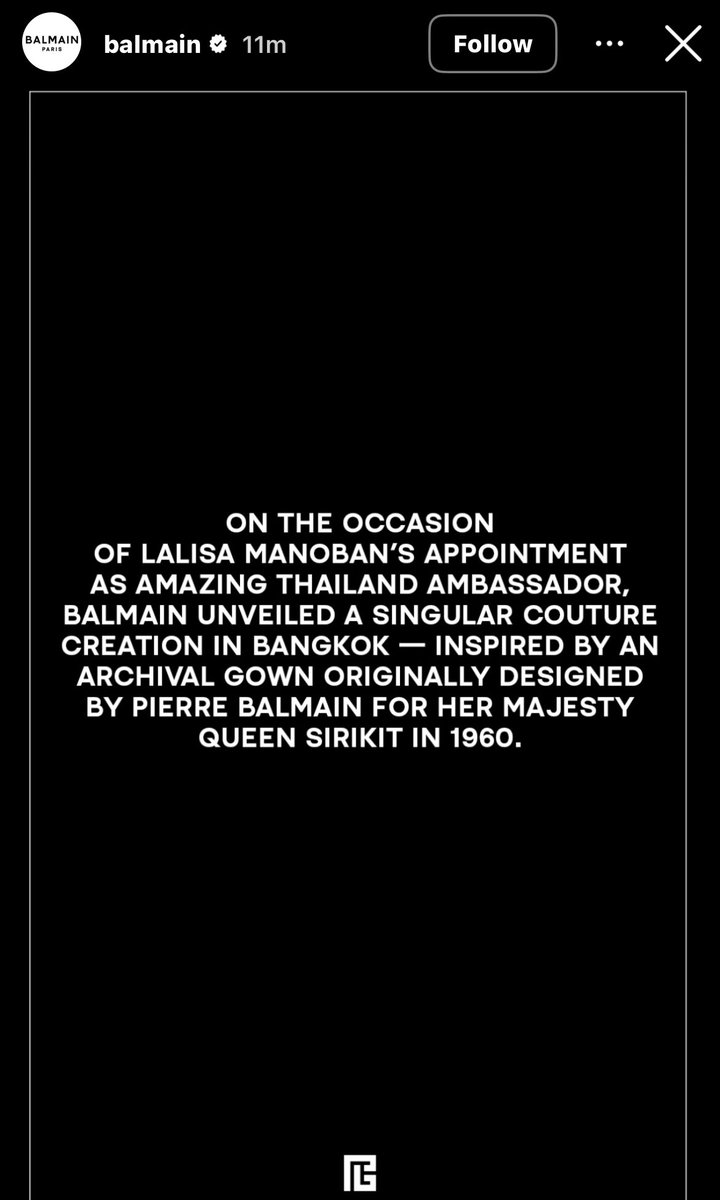 LaliceUpdates's tweet image. .@Balmain IG story updates:

@wearelloud @AmazingThailand

LISA AMAZING AMBASSADOR
#AmazingThailandxLISA
#AmazingThailandExclusiveNight
#FeelAllTheFeelings