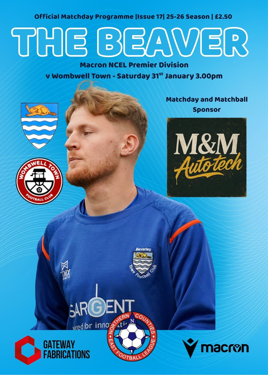 We've got another fabulous programme for Saturday's <a href="/NCEL/">Macron NCEL</a> match against <a href="/WombwellTownFC/">Wombwell Town FC</a> There's a Q&amp;A with the one and only Bobby Attree, Pedro's Patch, Rico's column, a report from the thriller at Eccleshill, Quiz Night pics, They Wore the Shirt, and much much more... <a href="/bevtownfc/">Beverley Town FC</a>
