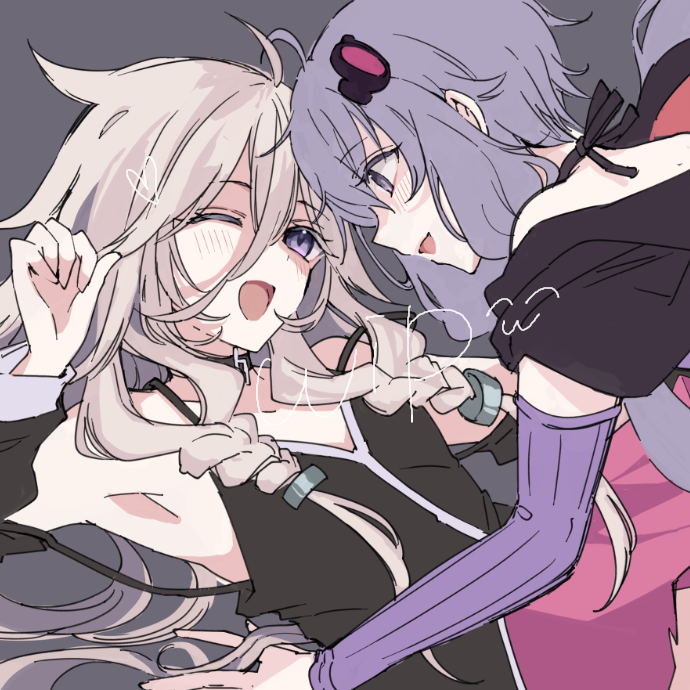 イア(VOCALOID) ,結月ゆかり 「ブルスカイラストもススメテルゥ!」|そつなく🧪のイラスト