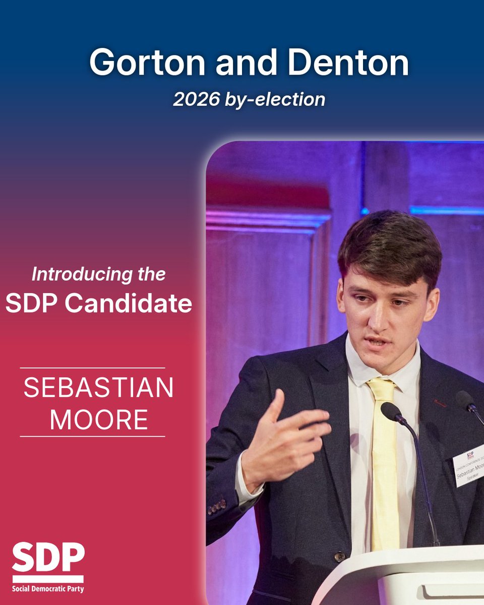 SDPhq's tweet image. Announcing Sebastian Moore as our candidate for Gorton &amp;amp; Denton.

Our North West Chair, Sebastian has spent several years building our presence across the region and has made Manchester his home since returning from working abroad. 

He had previously stood in Manchester Central…