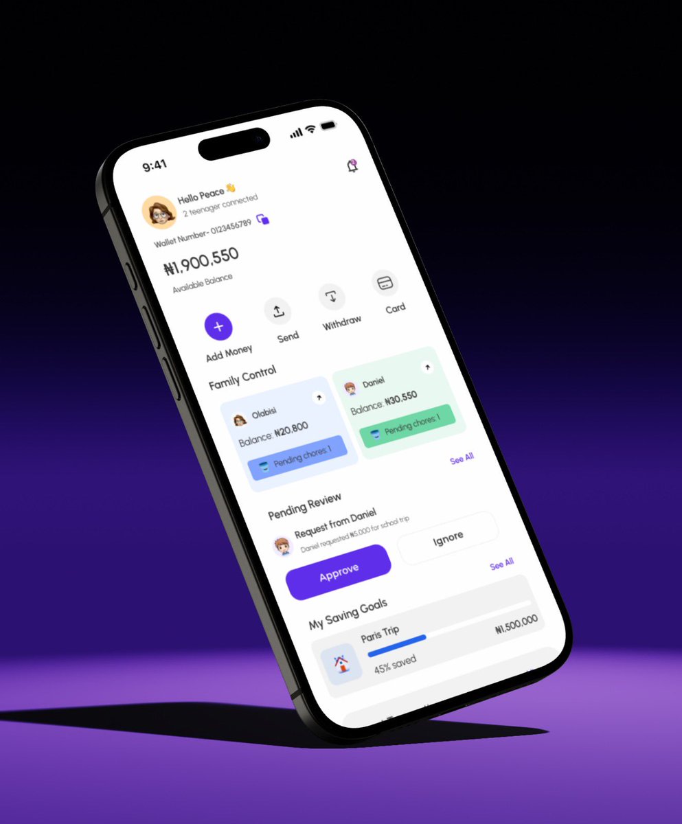 A app that help your teens to save and earn while doing chores n tasks