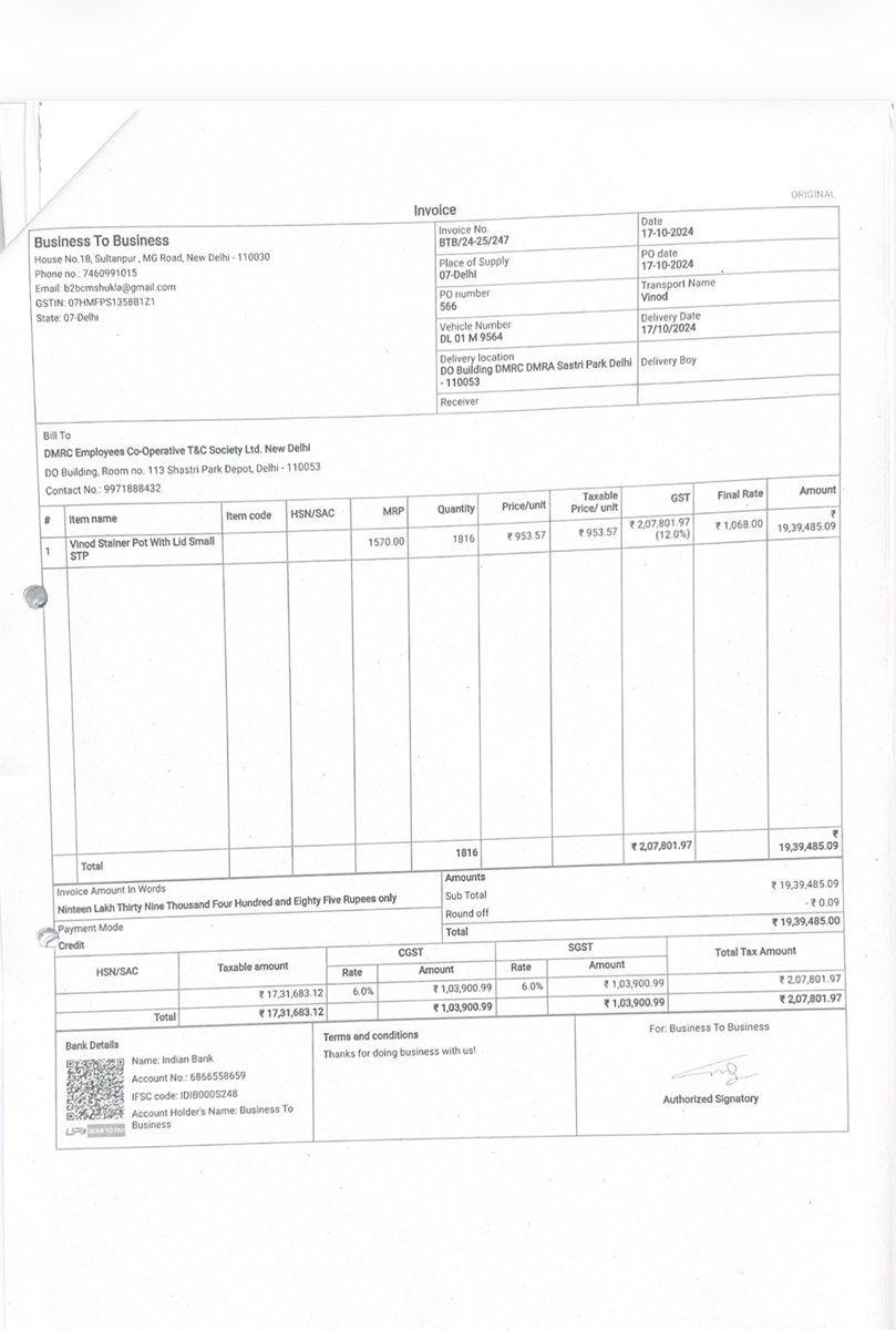 sanjeevec89's tweet photo. @Vinod_Cookware 
Hello 
I have received/Bought a Vinod Strainer Pot/SS/4Ltr around 1.3year ago/October 2024. And it has cracked itself in warranty period.
It has a warranty of 2 years.
Kindly help.
Attached necessary documents https://t.co/EKKQhoDHHY