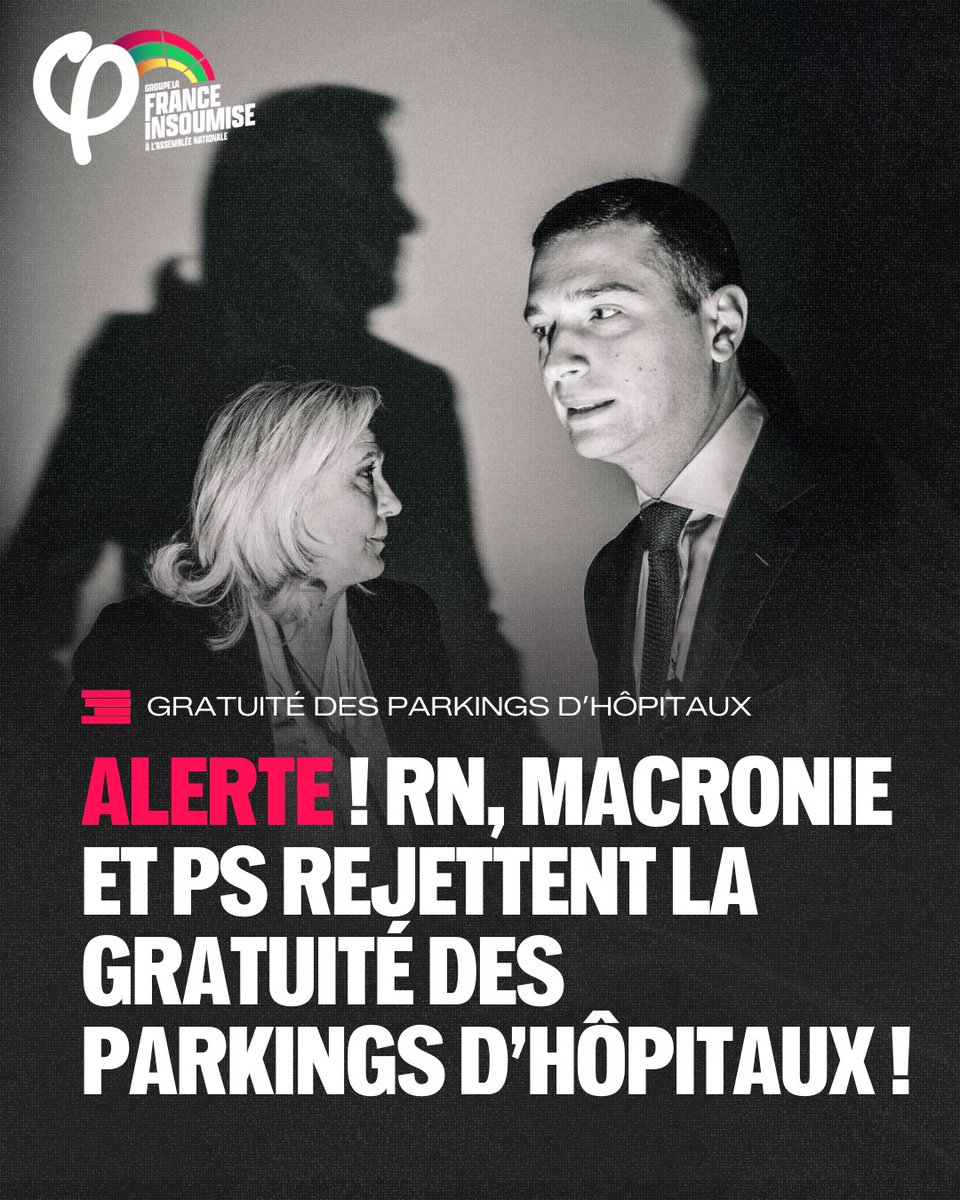 🔴⚡️ ALERTE ! RN, Macronie et PS ont rejeté la gratuité totale des parkings des hôpitaux !

Ils méprisent les 94% des Français·es qui soutiennent cette proposition !

Pire, ces hypocrites du RN ont prétendu défendre cette gratuité il y a trois mois à peine.

Faites-le savoir !