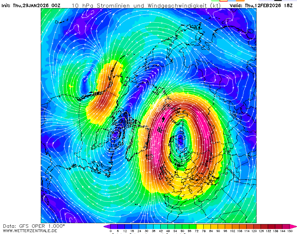HarrySpoelstra's tweet image. Is our NH stratosphere #PolarVortex about to split?

Good chance for a full-blown Major SSW(ECMWF and GFS, 10hPa, mean 60N U wind: neg, Febr 11-12, 2026) with a dominant Eurasian component!

What will the tropospheric downwelling bring? The beast from the east→spring??