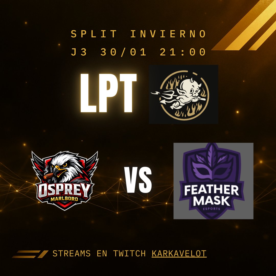 Y QUE NO PAREN LOS PARTIDAZOS SE HA DICHO!!!

Este viernes en la liga de <a href="/ROSWILDesports/">ROSWILD</a> se celebra un partidazo digno de dicha liga...

Osprey Marlboro VS Feather Mask!!!!

Este partido no lo podré castear tristemente pero no dudo en que va a ser un partido increible!!

GLHF!!!!