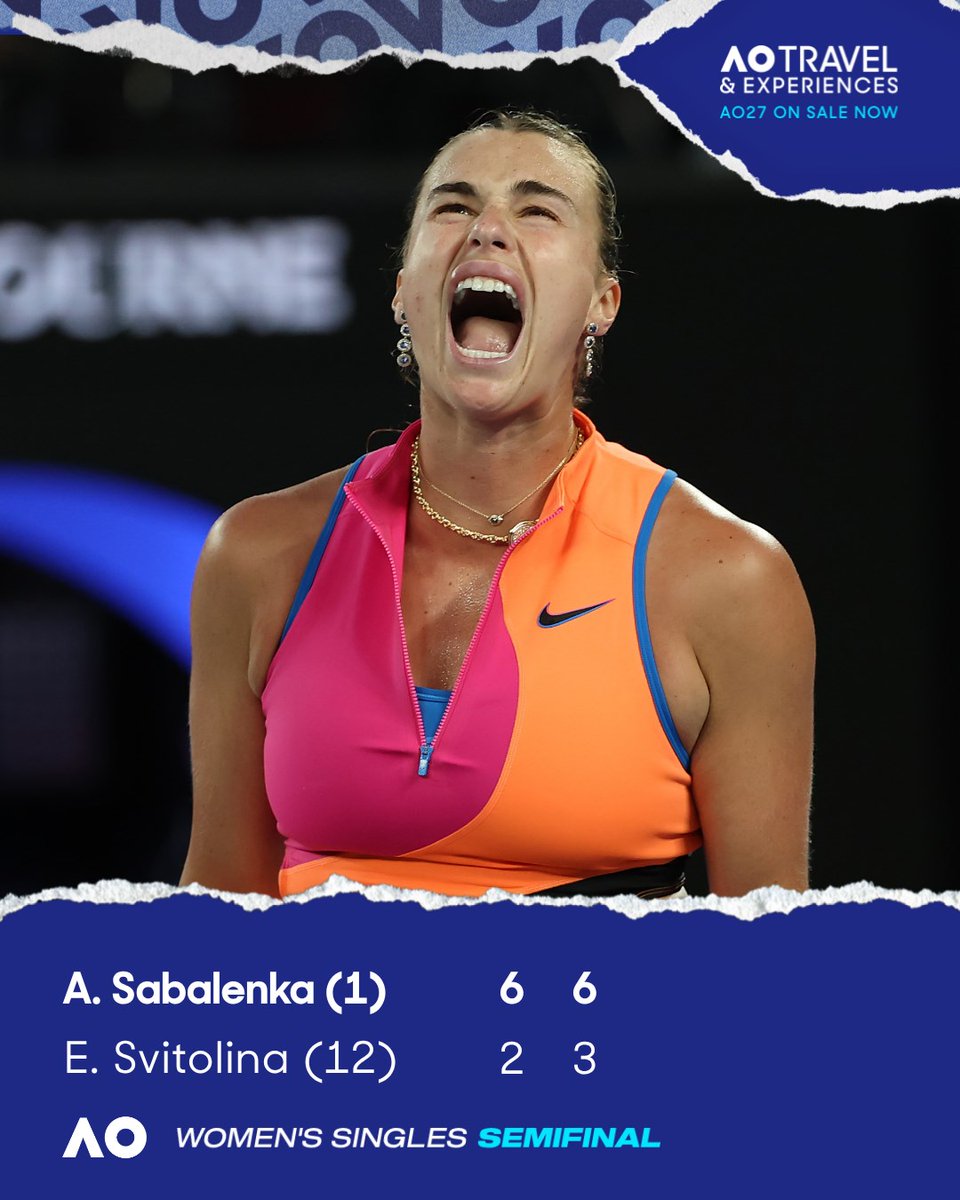 Roar for number 4 🐯

A fourth AO final in a row for Aryna Sabalenka 💪