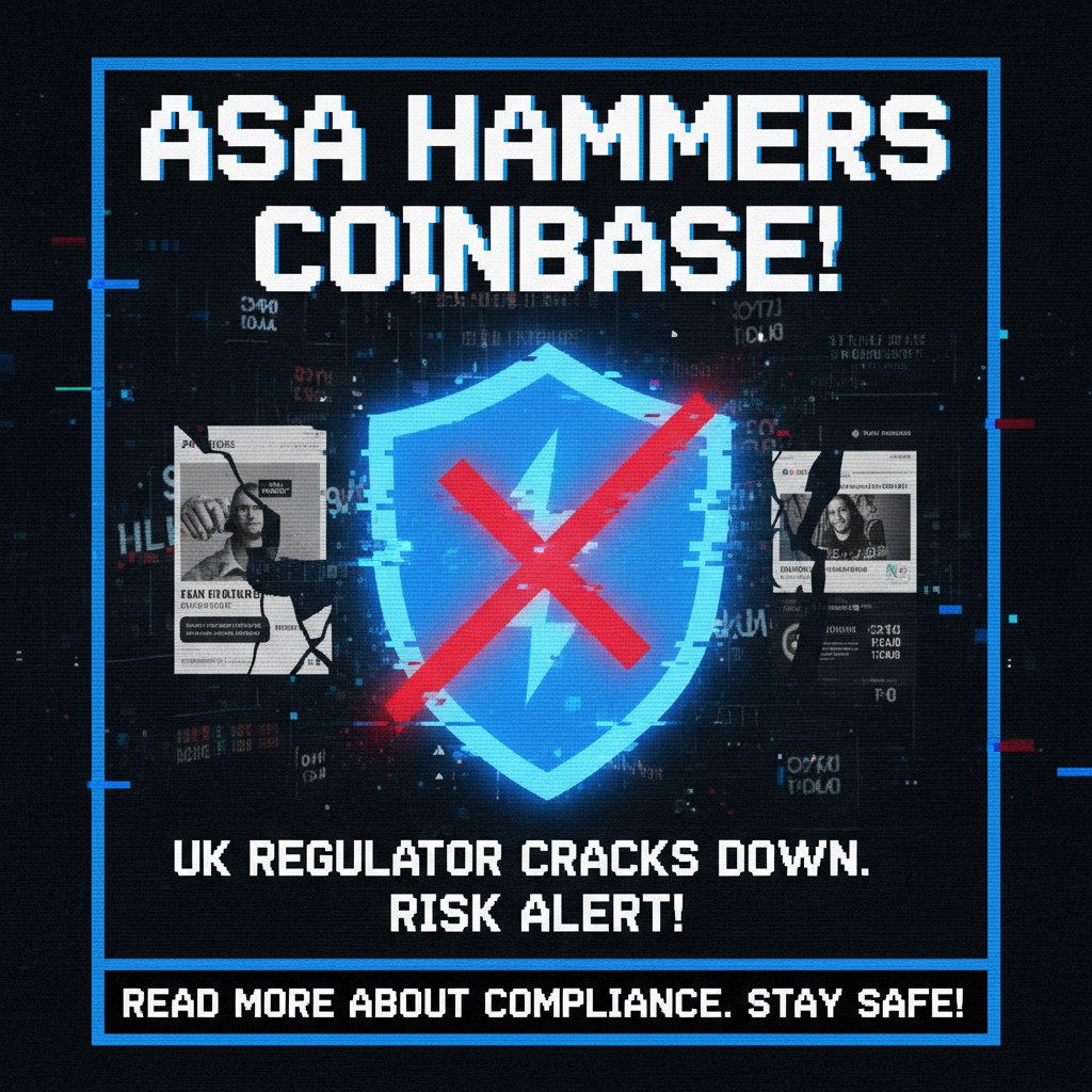 Breaking News: UK ASA bans Coinbase ads! 🚨 Regulator claims crypto ads  trivialized risk & downplayed cost-of-living crisis solutions.  Non-compliant messaging is a BIG red flag. Read more:  https://t.co/YnzFzSgKAn #Coinbase #CryptoRegulation #ASA #