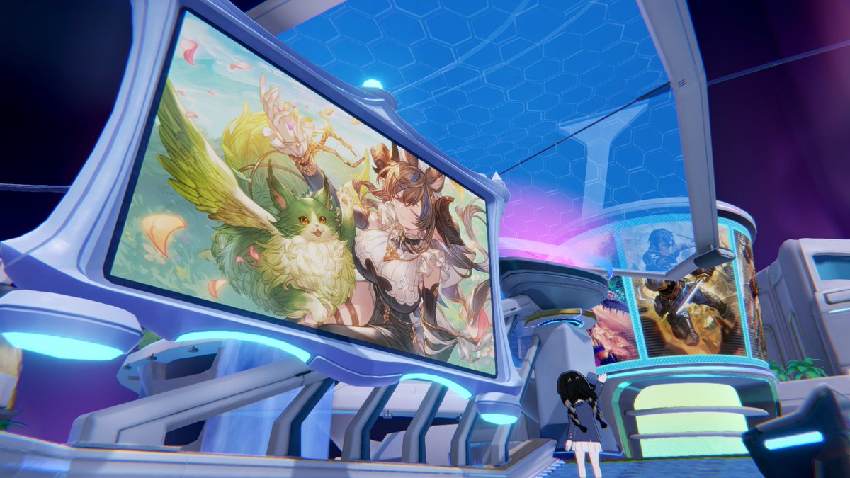 【パークがアップデート💡】

ギルドラウンジとスペースの大型モニターに、好きなイラストを飾れるようになりました✨

これを記念して、大型モニターに飾れる「大型ポスターセット」をみなさまにプレゼント🎁

ログインして、お気に入りのイラストを飾ってみてください！
#シャドバWB