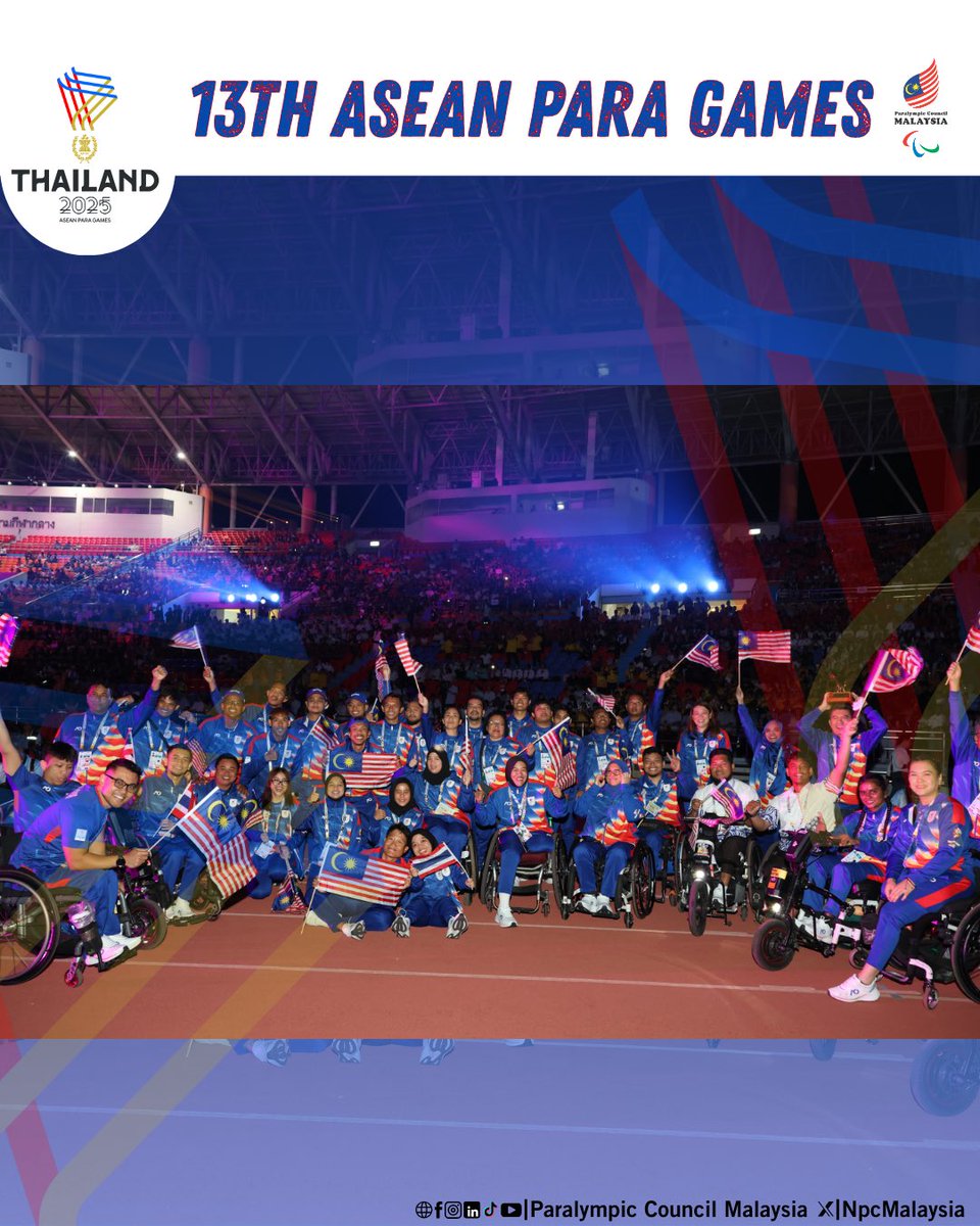 NpcMalaysia's tweet photo. Closing Ceremony | ASEAN Para Games 2025
#APG2025 #TeamMAS #ParalympicCouncilMalaysia https://t.co/Q4bRHHURFI