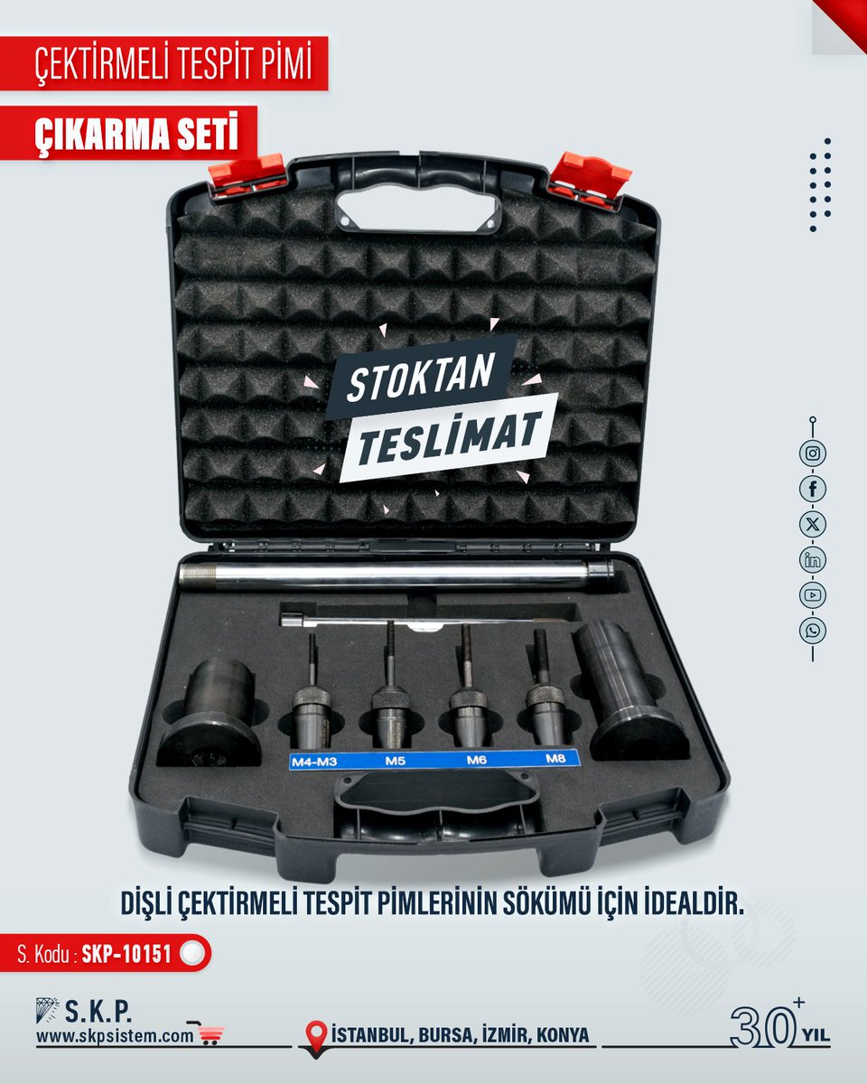 🛠️ #Çektirmeli Tespit Pimi Çıkarma Seti

🛒 Detaylar: skpsistem.com/urun/cektirmel…

#Plastik #Enjeksiyon #Kalıp #Polisaj #Savunma #Havacılık #Tıbbi #BeyazEşya #Hassas #Metal #Çelik #Sanayi #Kalıpçılık #TespitPimi #KalıpBakım #Hırdavat #Üretim #EnjeksiyonKalıp #SKPSistem #Atölye