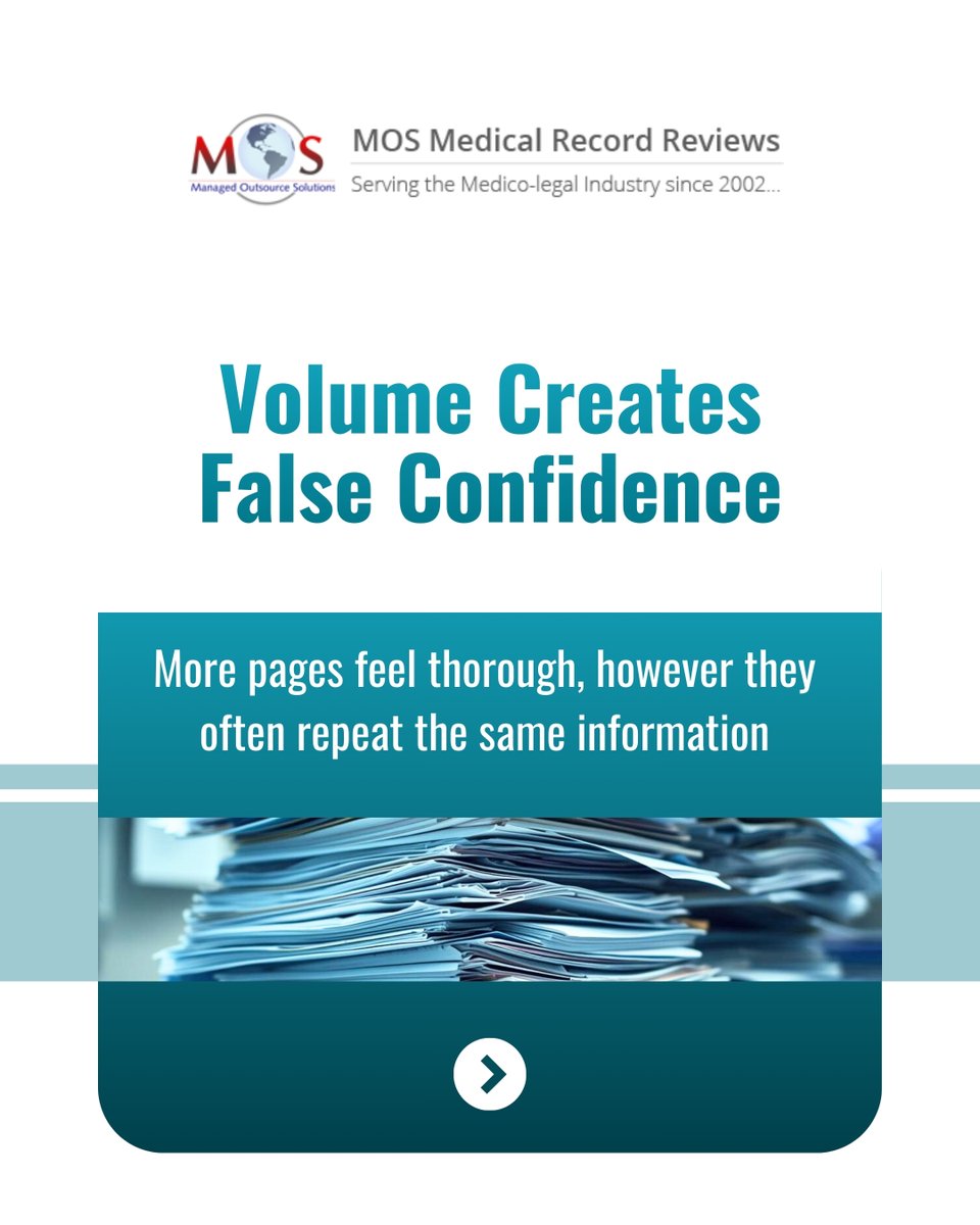 mosmedical's tweet image. Cases don’t fail from missing facts—they weaken when key differences get lost in cluttered records.

Structured medical review cuts the noise, highlights what matters, and strengthens liability, causation, and case value.

#MedicalRecordReview #CaseAnalysis #LitigationSupport