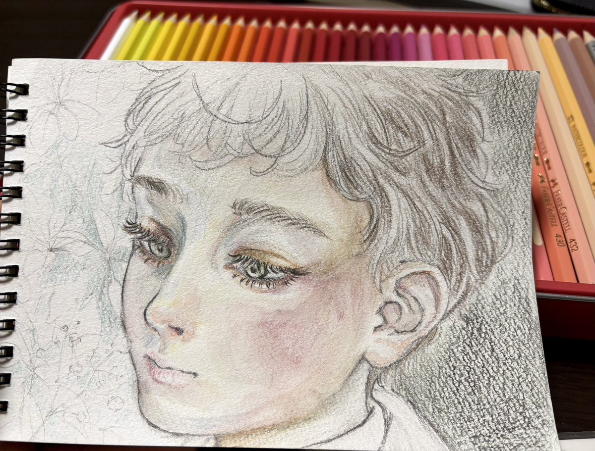 水彩色鉛筆 練習してみても難しくて諦めてたけど、頂いたので模索しながら描いている