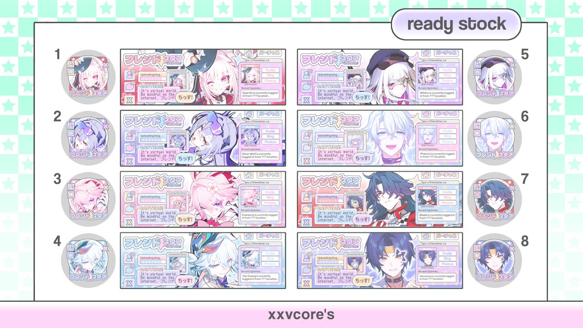 xxvcore's tweet image. ⌗  Boleh tolong rt? Terimakasih 𖹭

Haloha, aku kembali dengan ready stock 32 layout 2D. Bisa langsung ditake via dm ya 💗

#zonauang
t. genshin hsr zzz wuwa tamon utage anime