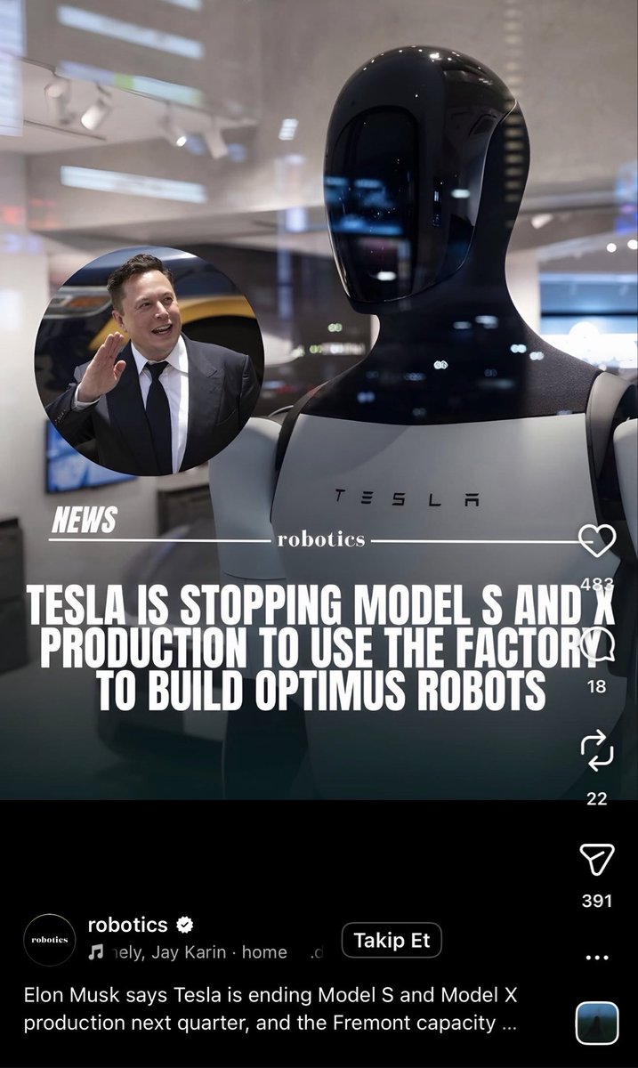 mcanatak's tweet photo. Elon Musk, Tesla’nın Model S ve Model X üretimini durdurduğunu açıkladı.
Bu, basit bir ürün kararı değil; otomotiv sanayinin eksen değiştirdiğinin güçlü bir işareti. https://t.co/L0rwsP0AYo