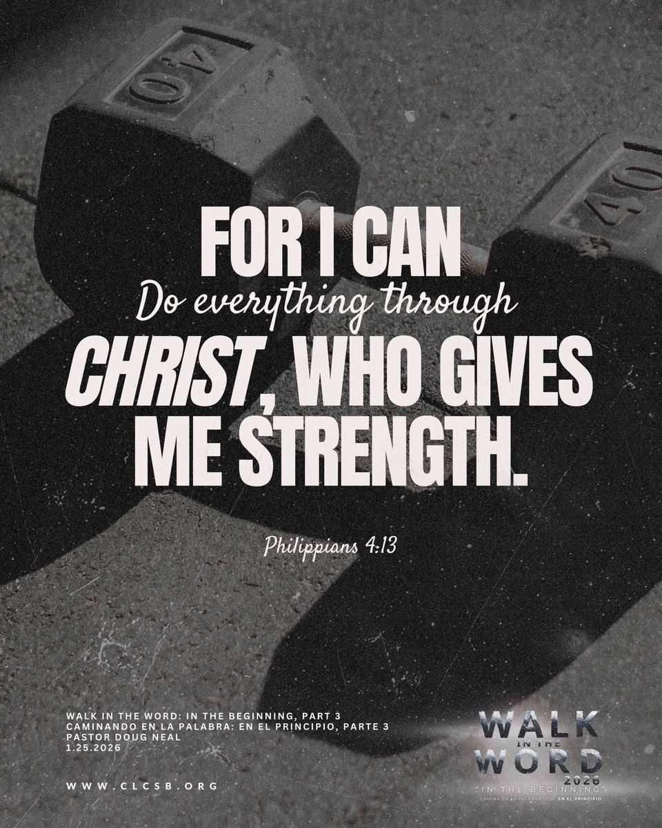 clc_sb's tweet image. “I can do everything through Christ who gives me strength.”
— Philippians 4:13
When He is your source, weakness isn’t the end.

#WalkInTheWord #Faith #Scripture